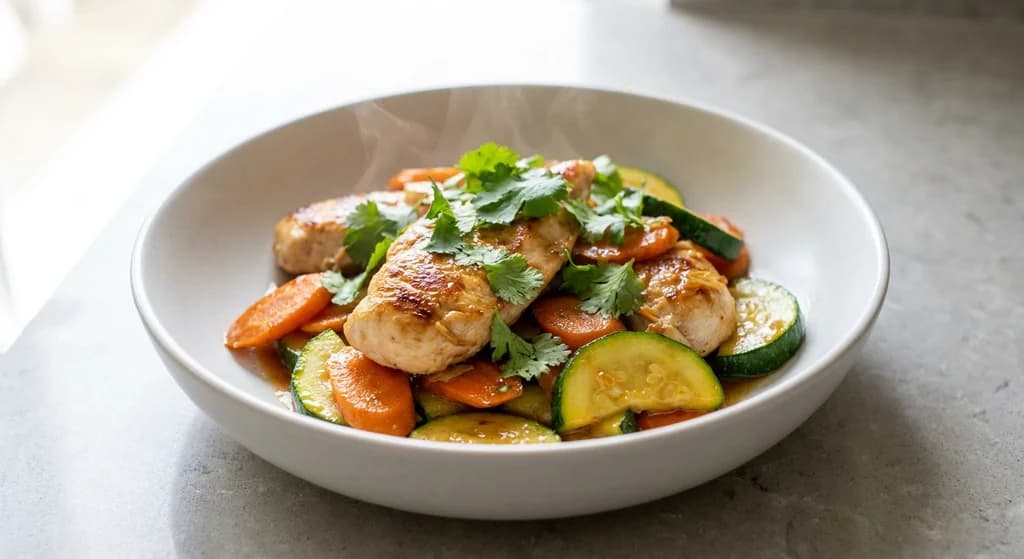 Lemongrass Chicken with Zucchini and Carrot