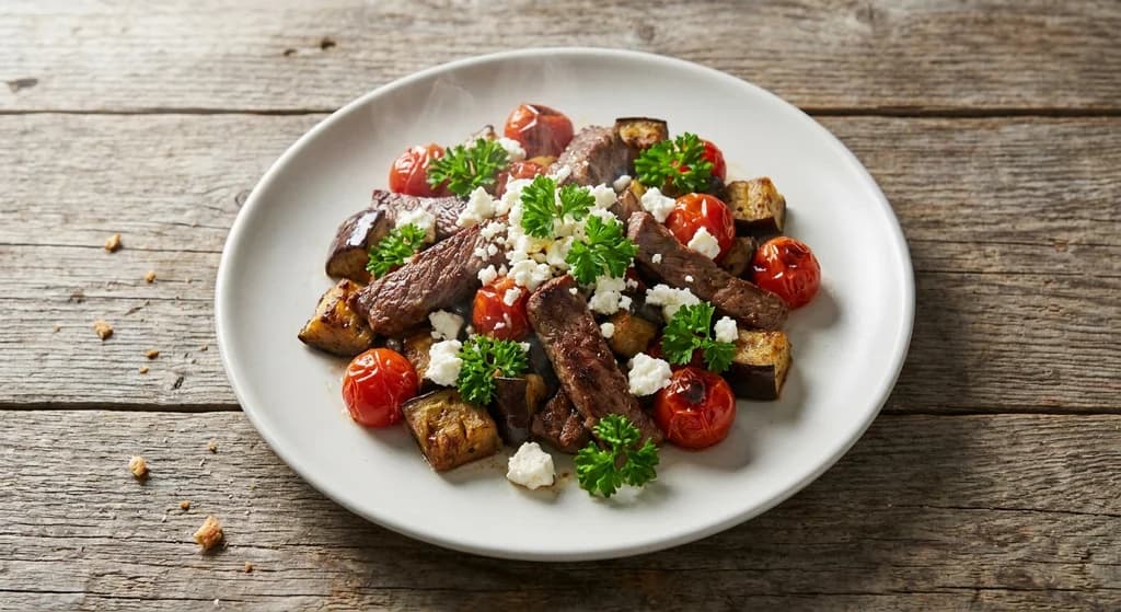 Mediterranean Beef with Eggplant & Feta