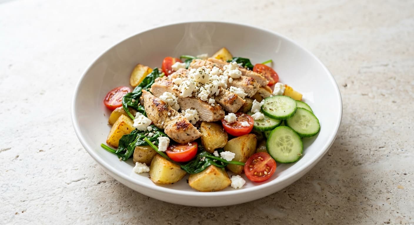 Mediterranean Chicken Potato Bowl