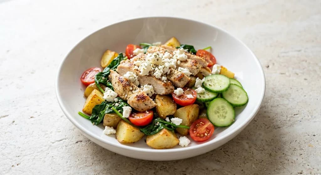 Mediterranean Chicken Potato Bowl