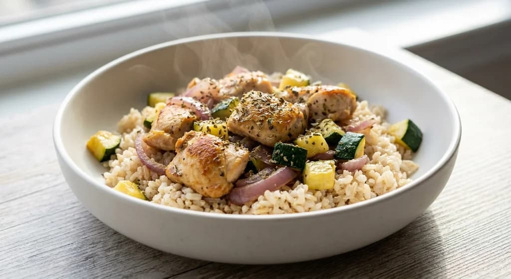 Mediterranean Chicken with Brown Rice