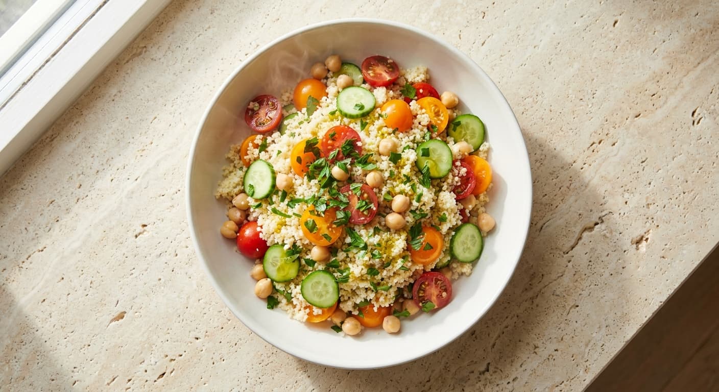 Mediterranean Couscous with Chickpeas