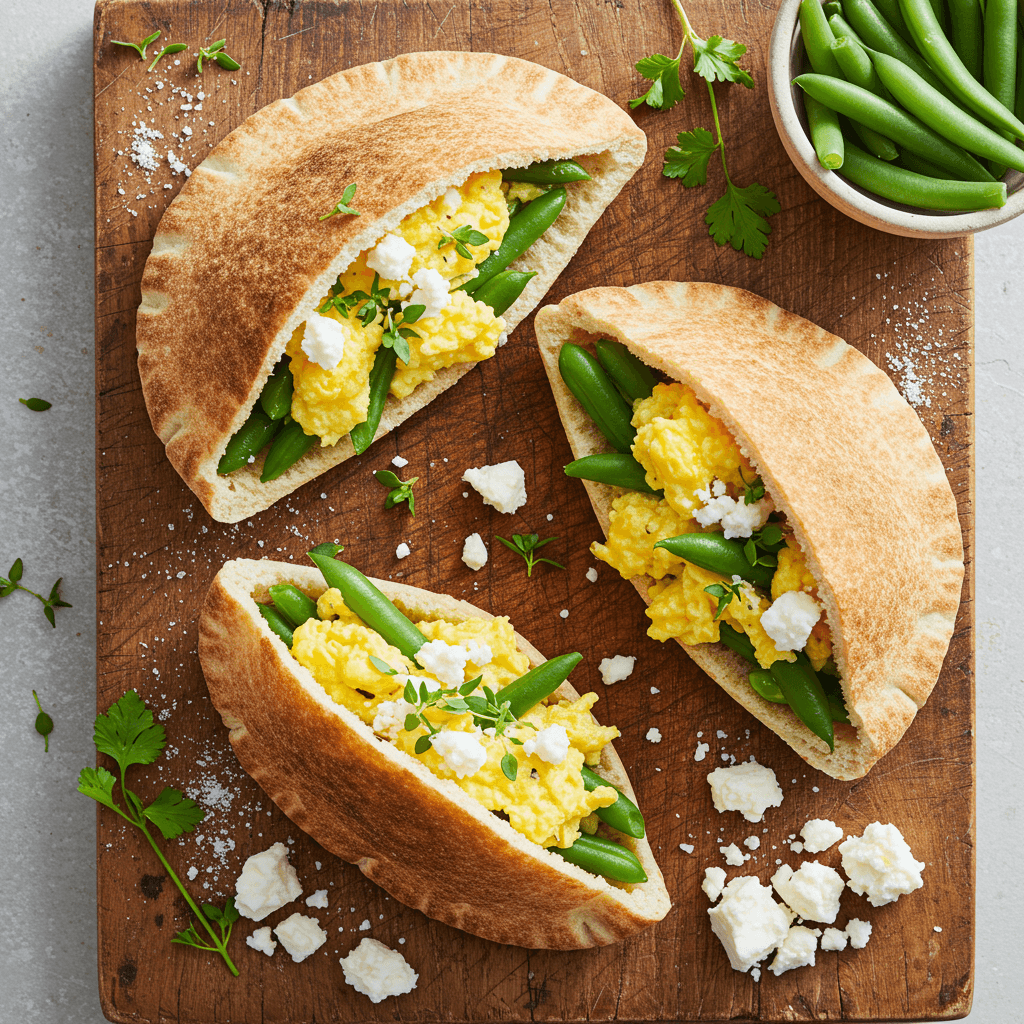 Mediterranean Feta & Egg Pita Pockets