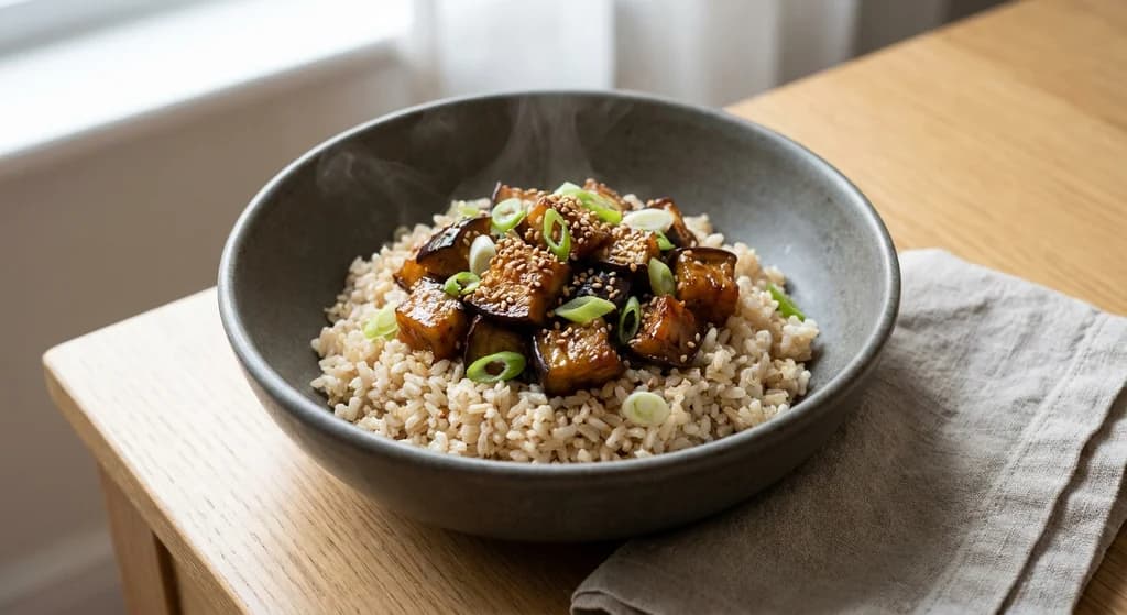 Miso Eggplant Rice Bowl
