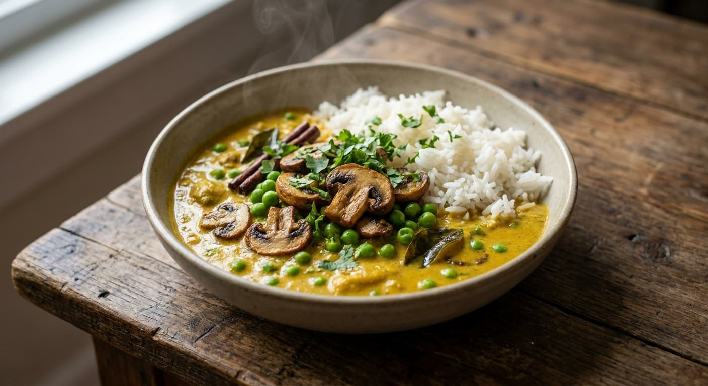 Mushroom Matar Curry