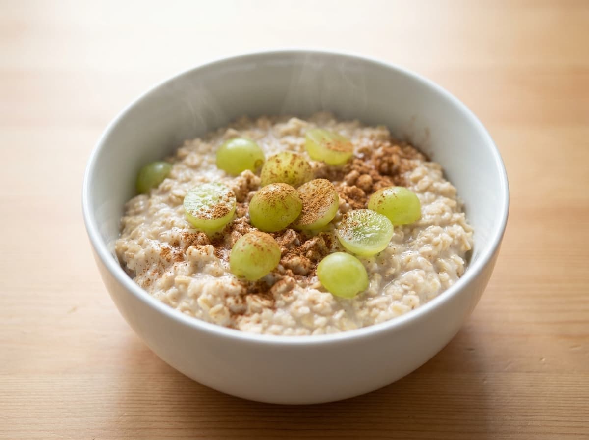 Oatmeal Bowl with Green Grapes