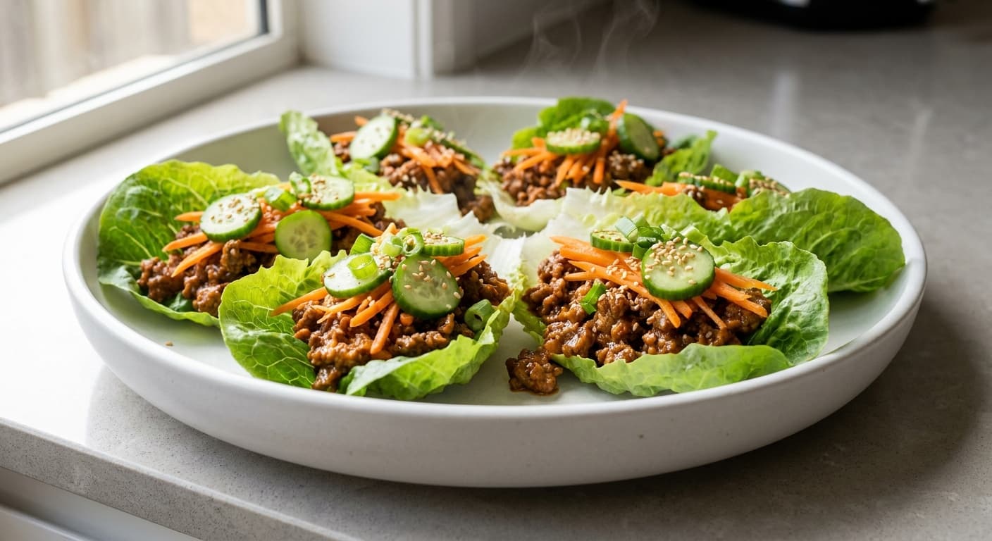 Orange Beef Lettuce Cups