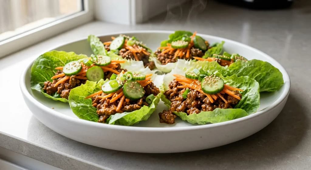 Orange Beef Lettuce Cups