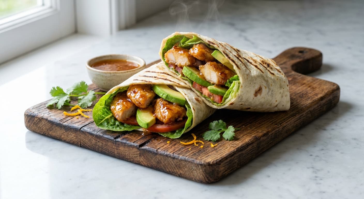 Orange Chicken & Avocado Wrap