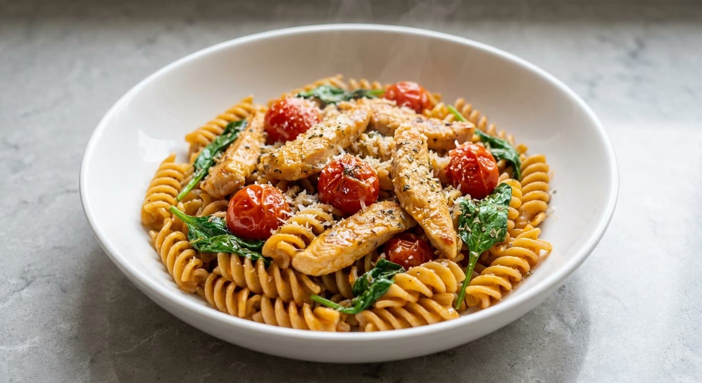 Orange Chicken & Tomato Pasta