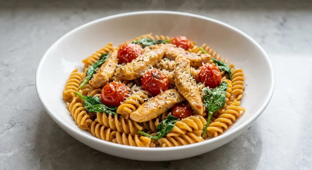 Orange Chicken & Tomato Pasta