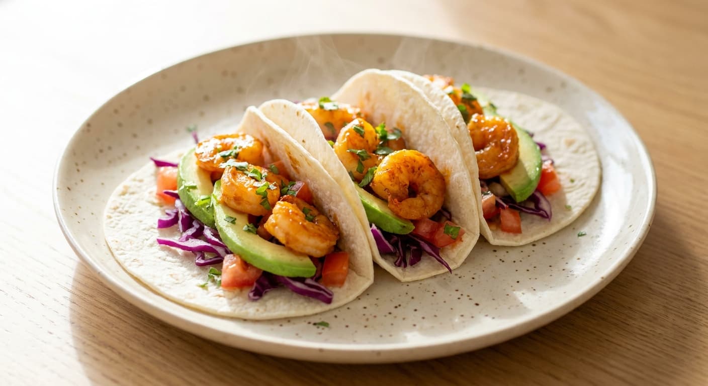 Orange Prawn & Avocado Tacos