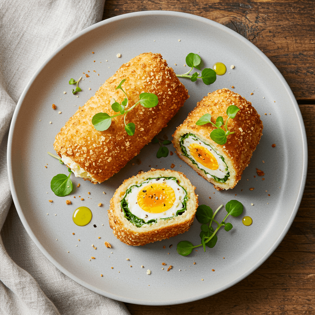 Parmesan Crusted Egg & Watercress Turkish Rolls