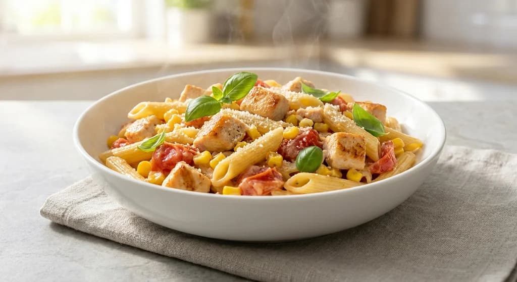 Pasta with Chicken and Corn