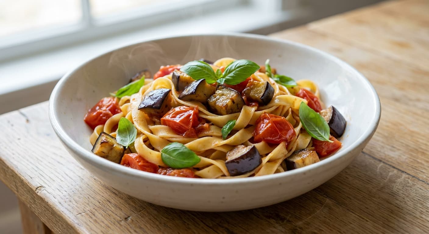 Pasta with Eggplant and Tomato