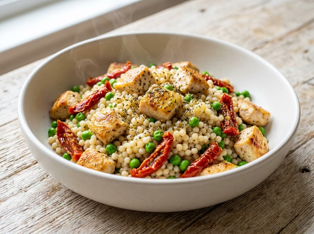 Pea, Chicken & Sun-Dried Tomato Couscous