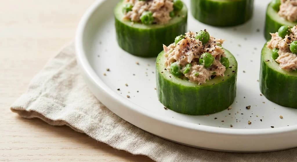 Pea & Tuna Cucumber Cups