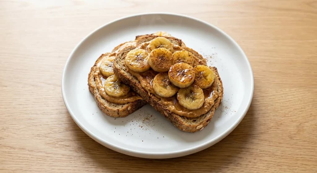 Peanut Butter Toast with Caramelised Banana