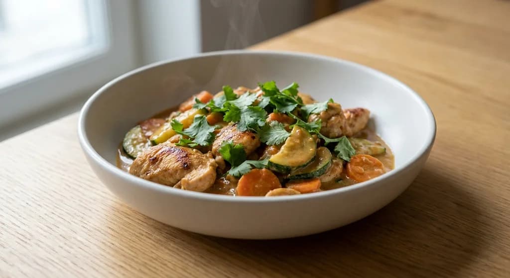 Peanut Chicken with Zucchini and Carrot