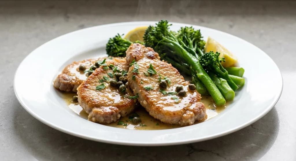 Pork Piccata with Broccolini
