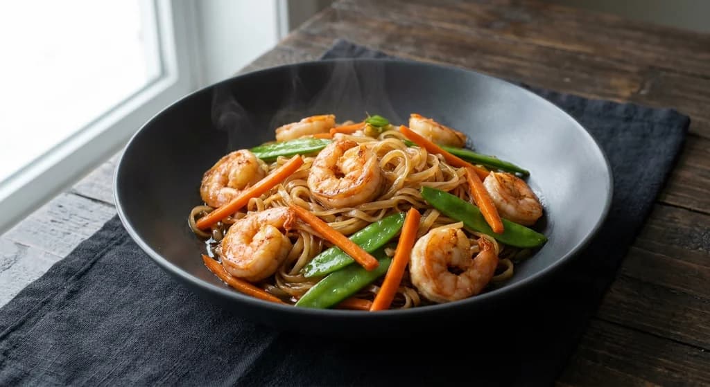 Prawn Stir-Fry with Rice Noodles