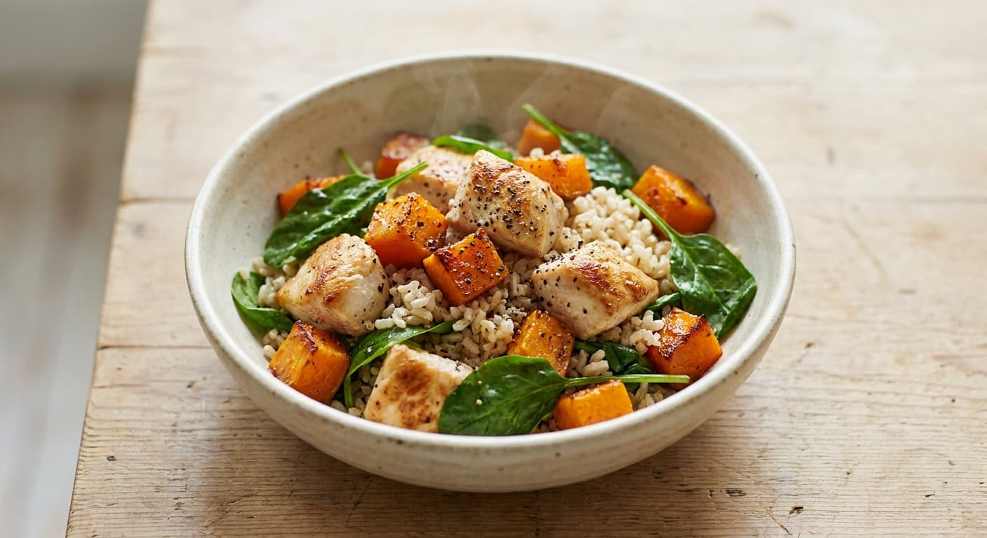 Pumpkin & Chicken Brown Rice Bowl