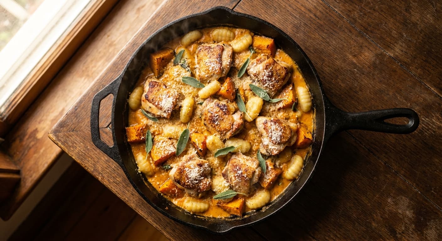 Pumpkin & Chicken Gnocchi Skillet