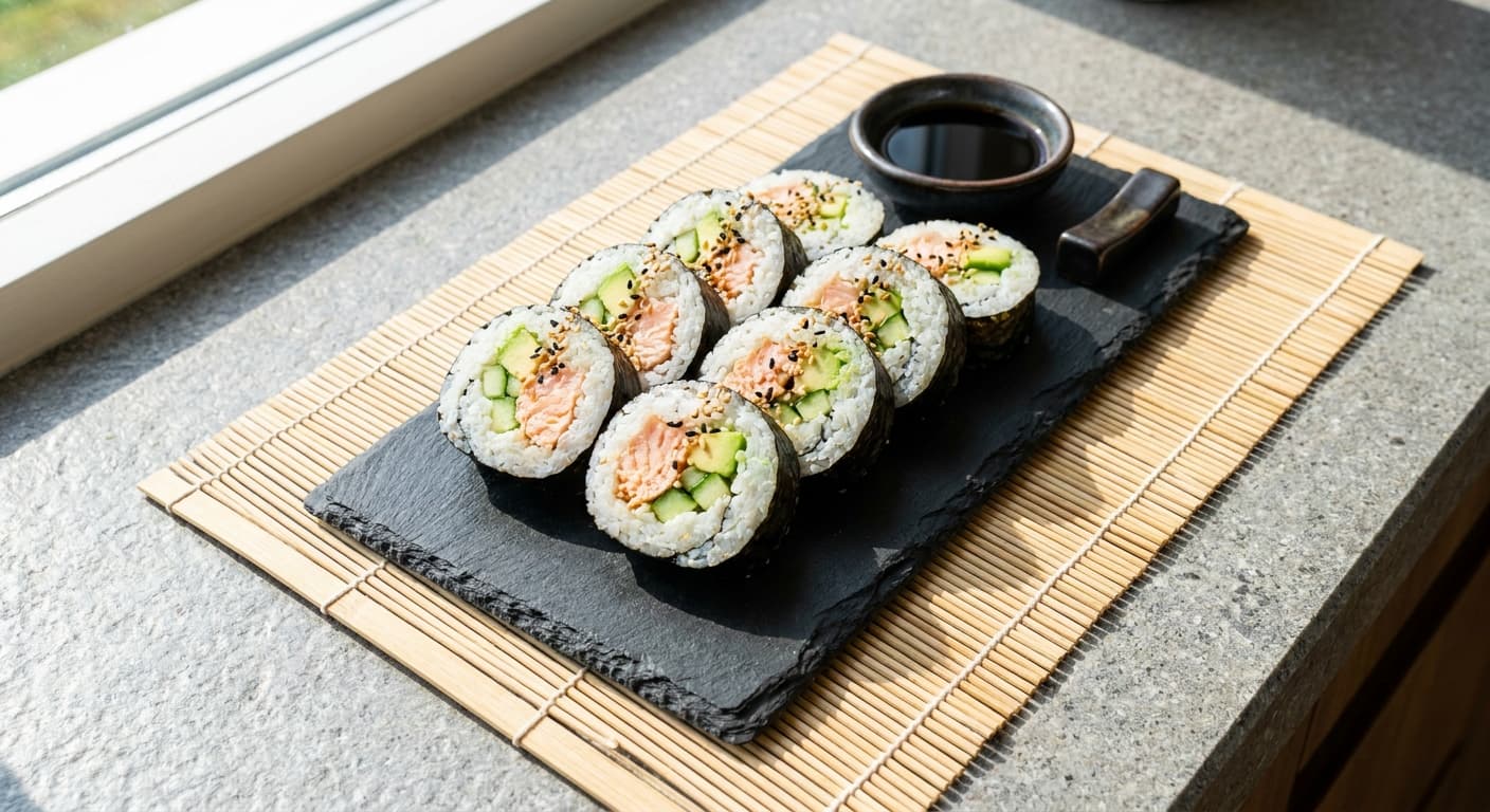 Quick Salmon & Avocado Sushi