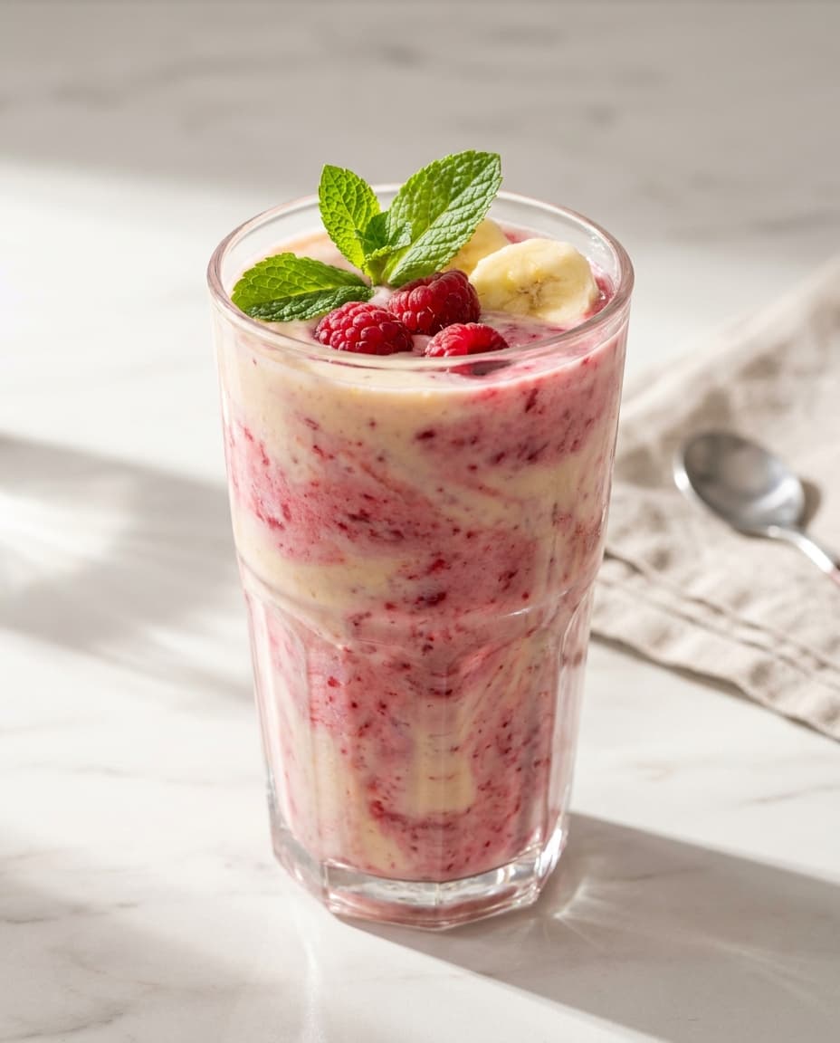 Raspberry and banana smoothie