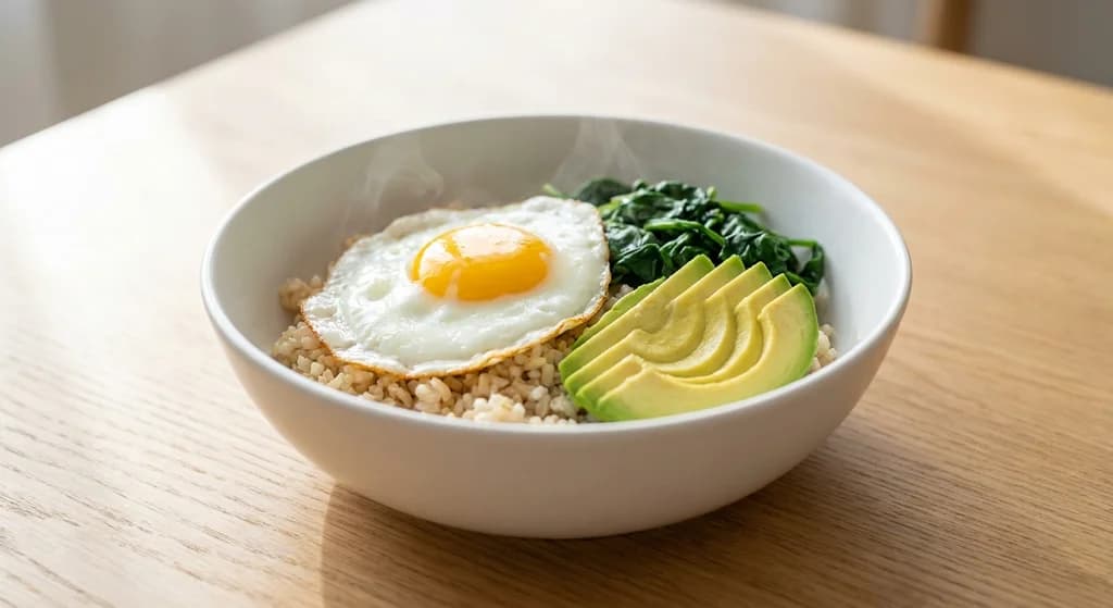 Rice Bowl with Egg and Avocado