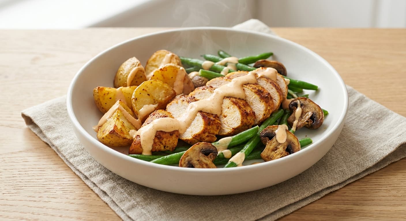 Roast Potato, Chicken & Green Beans