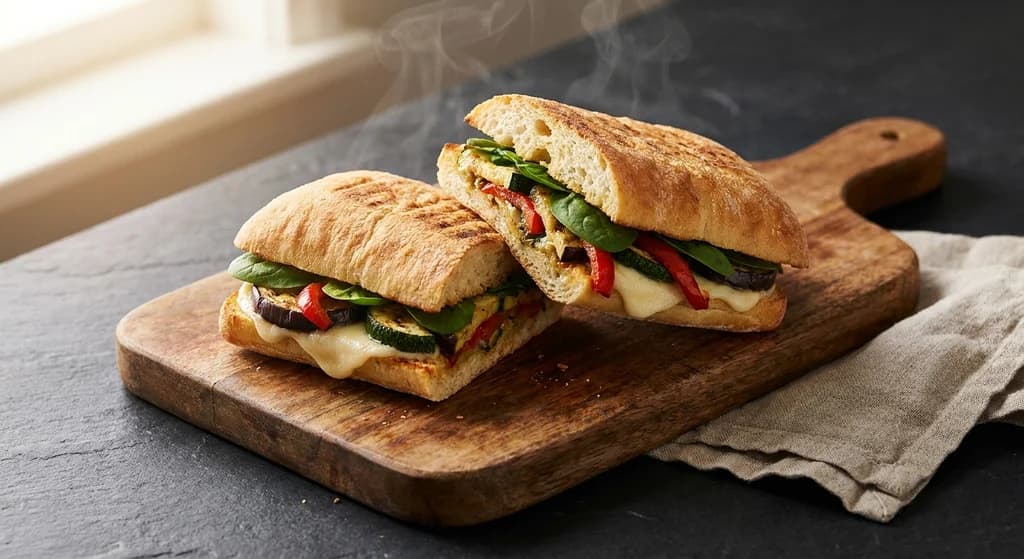 Roasted Vegetable & Mozzarella Panini