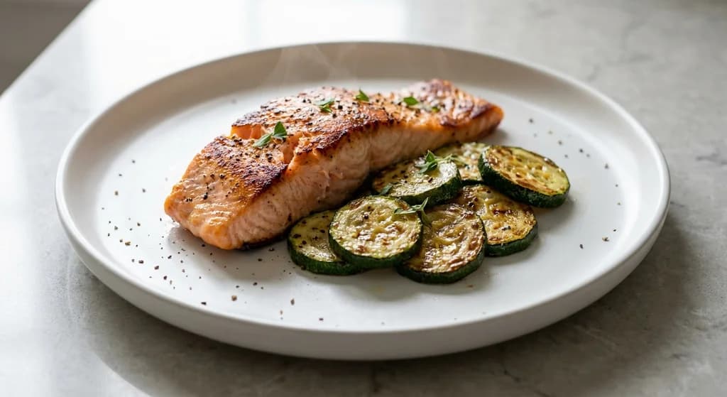 Roasted Zucchini and Salmon Tray Bake