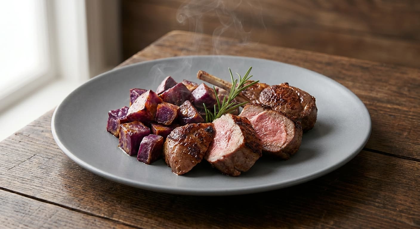 Rosemary Lamb with Roasted Sweet Potato