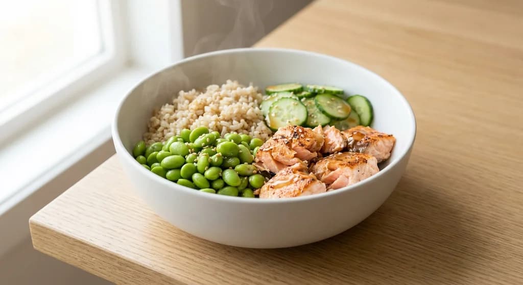 Salmon and Edamame Bowl