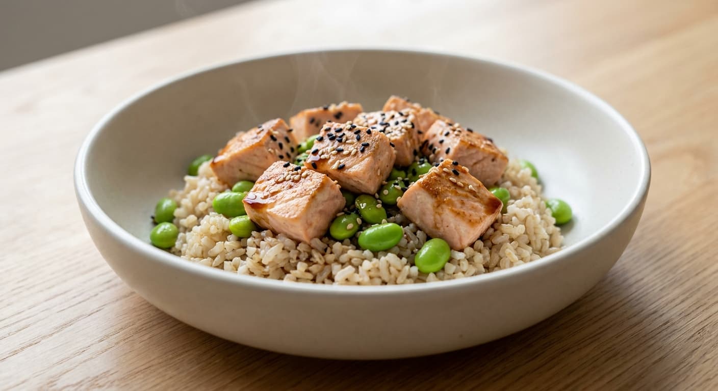Salmon and Edamame Donburi