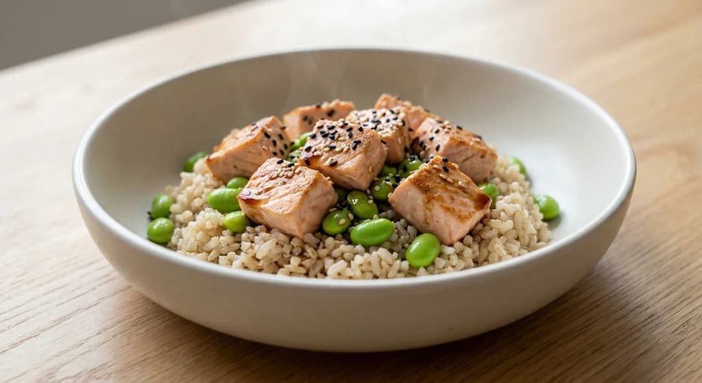 Salmon and Edamame Donburi