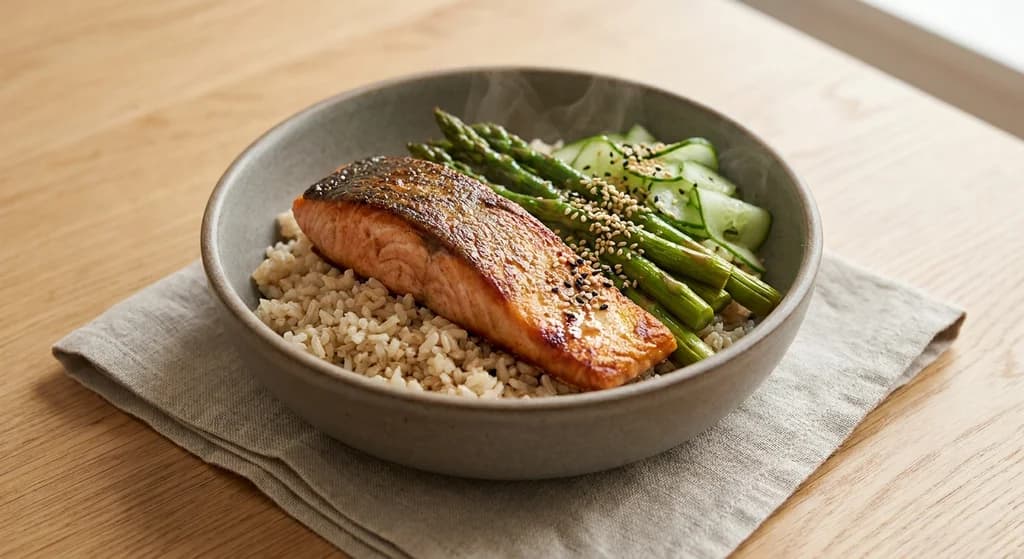 Salmon & Asparagus Rice Bowl