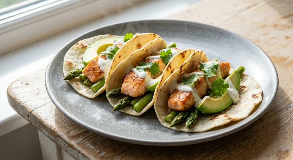 Salmon & Asparagus Tacos