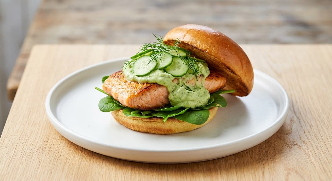 Salmon & Avocado Burger