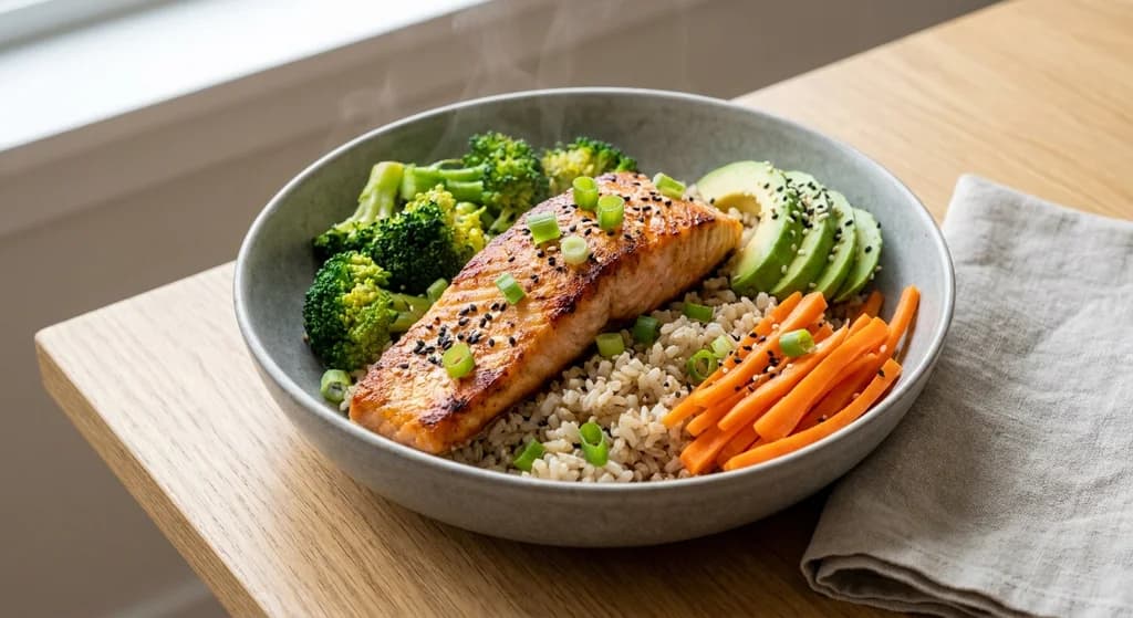 Salmon Bowl with Brown Rice