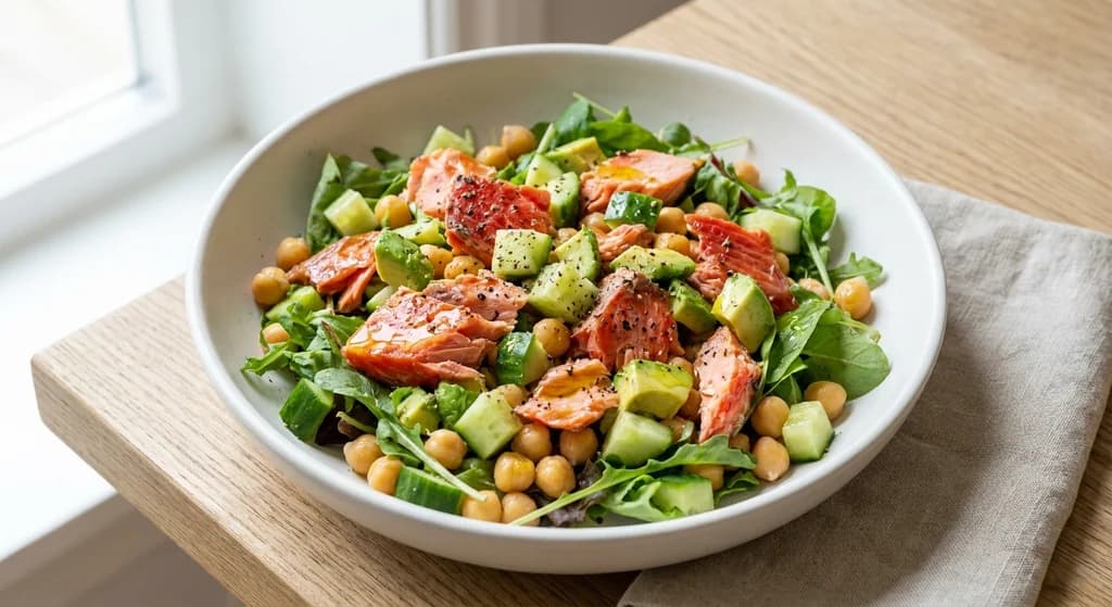 Salmon, Chickpea and Avocado Salad