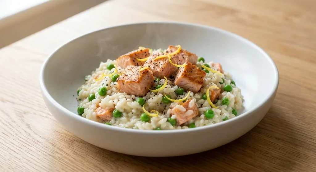 Salmon Risotto with Green Peas