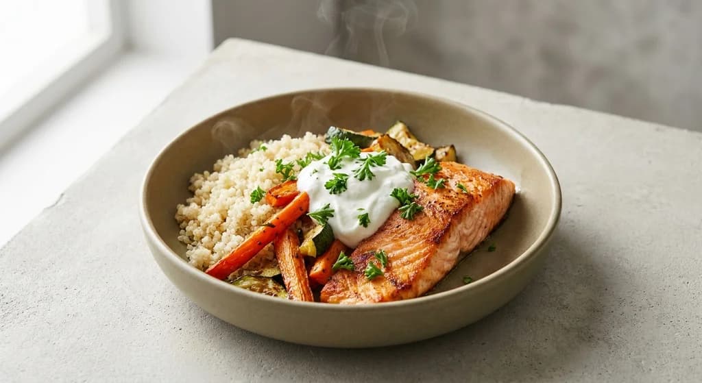 Salmon & Roasted Carrot Bowl