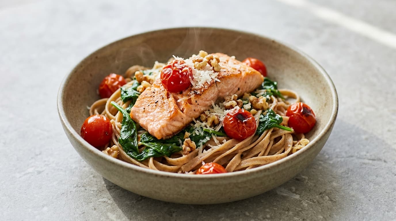 Salmon, Walnut & Tomato Pasta