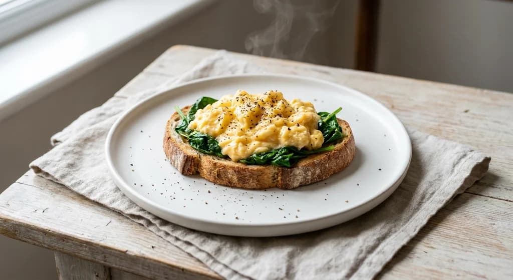 Scrambled Egg & Spinach Sourdough