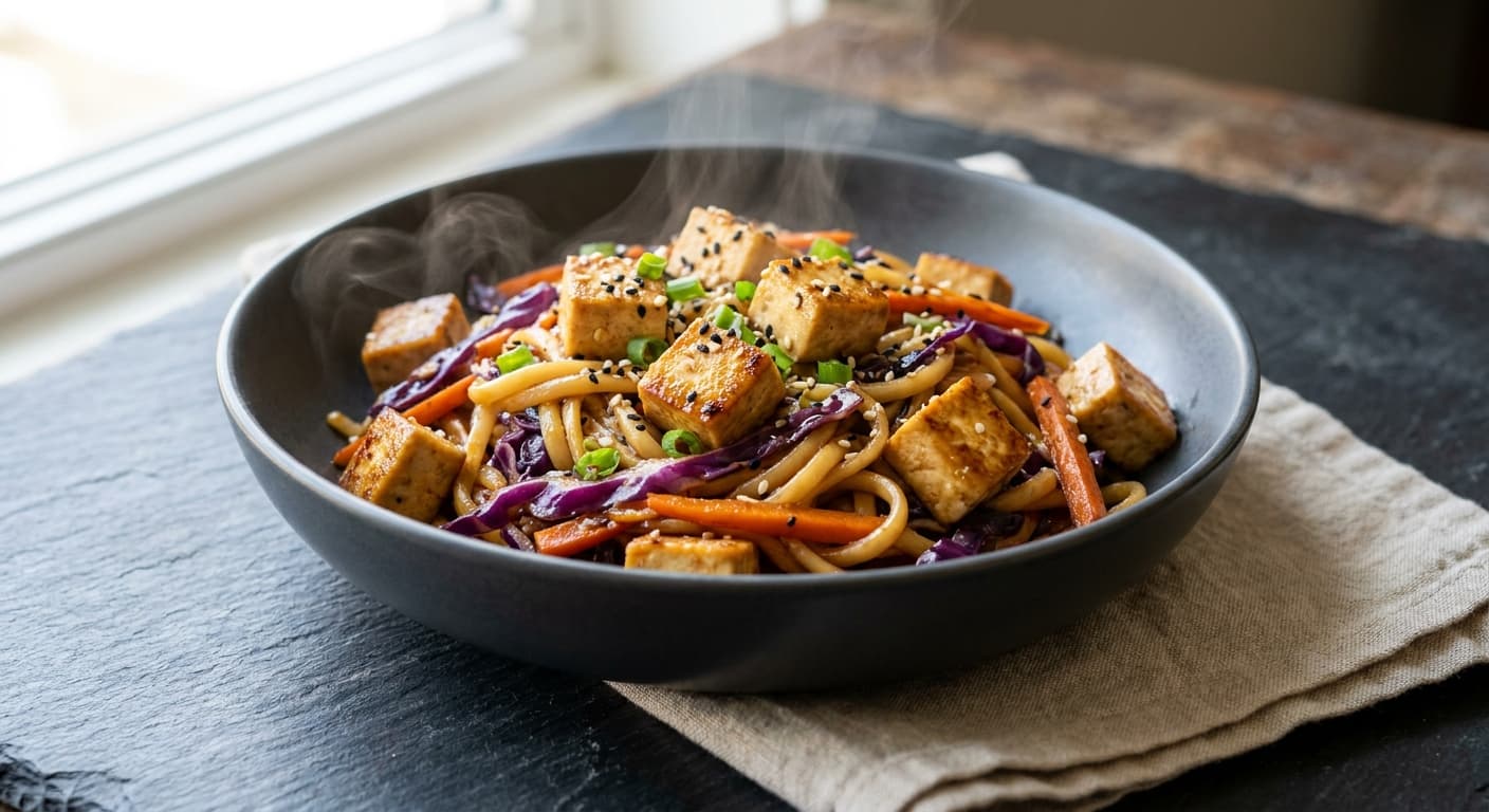 Sesame Tofu Noodle Stir-Fry