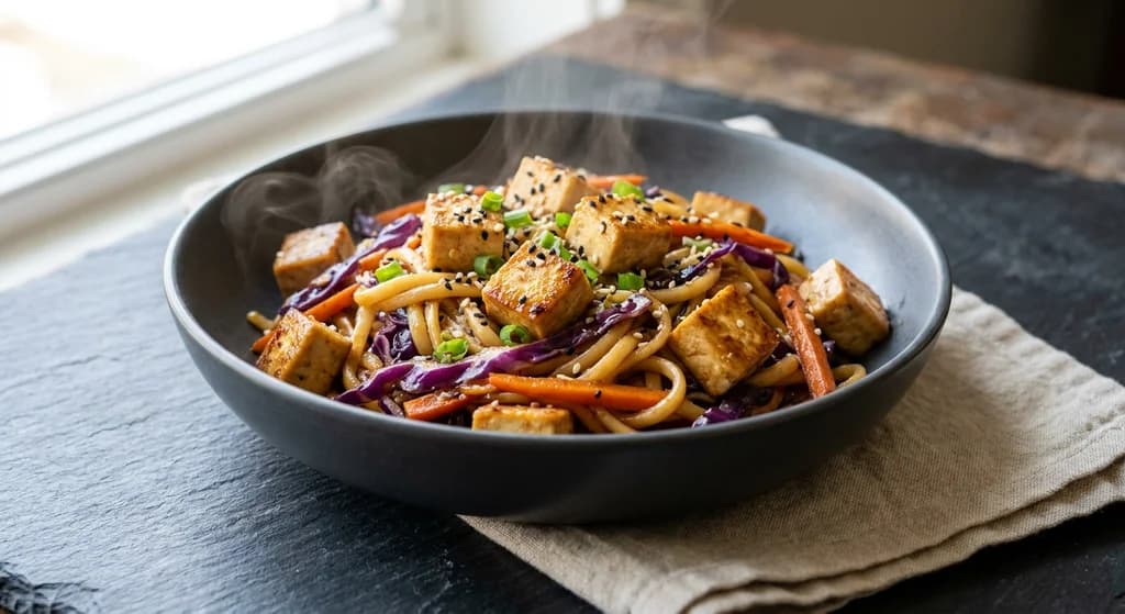Sesame Tofu Noodle Stir-Fry