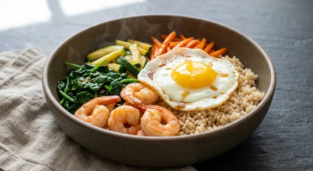 Shrimp Bibimbap-Style Bowl