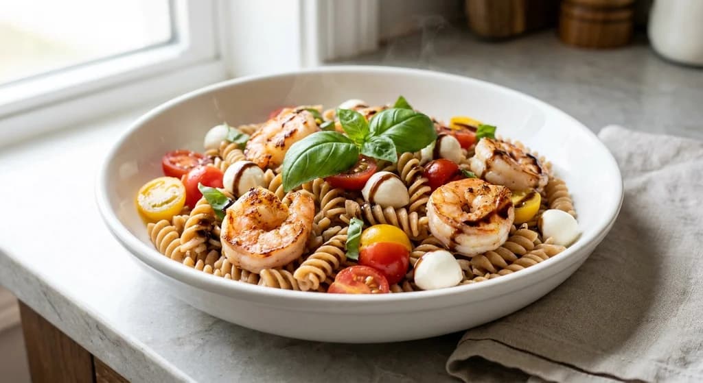 Shrimp Caprese Pasta Salad